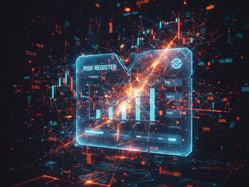 Cracked transparent risk register against diffuse multi-faceted environment