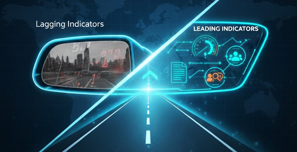 Driving with rear-view mirror vs. windscreen and dashboard