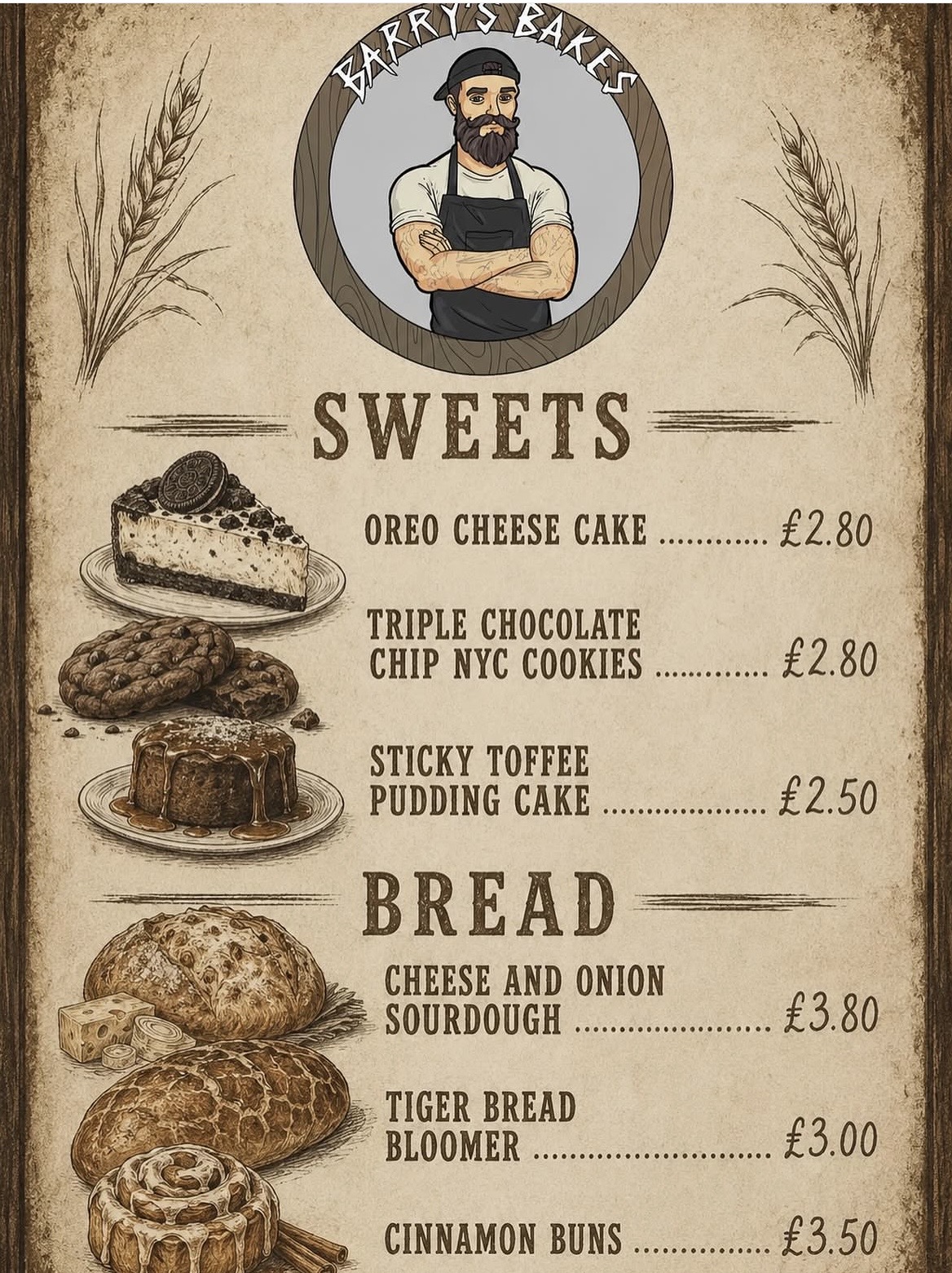 POP UP Bakery twice a month freshly made Bread, Cakes, Cookies, Pastries