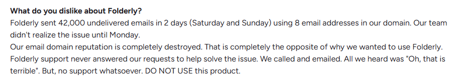 Folderly user review on G2.com