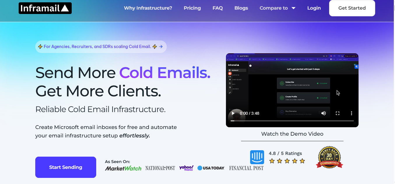 Inframail homepage