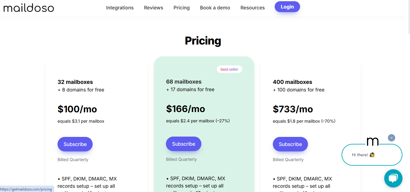 Maildoso pricing