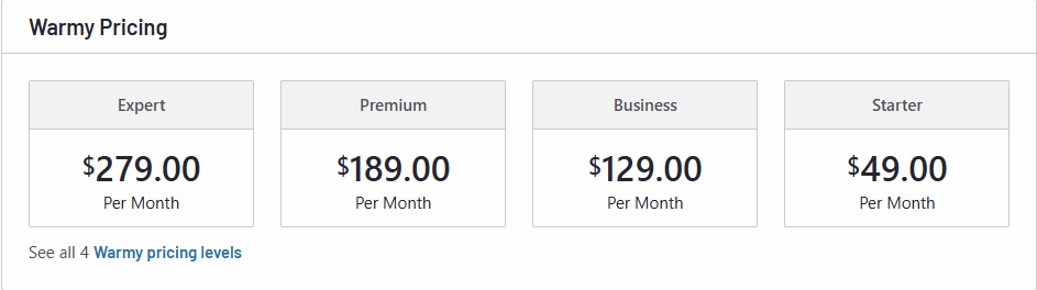 Warmy.io pricing on g2.com