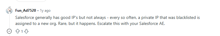 Salesforce user review on Reddit