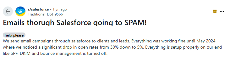 Salesforce user review on Reddit