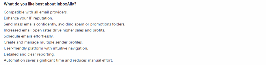 Inbox Ally user review on g2.com