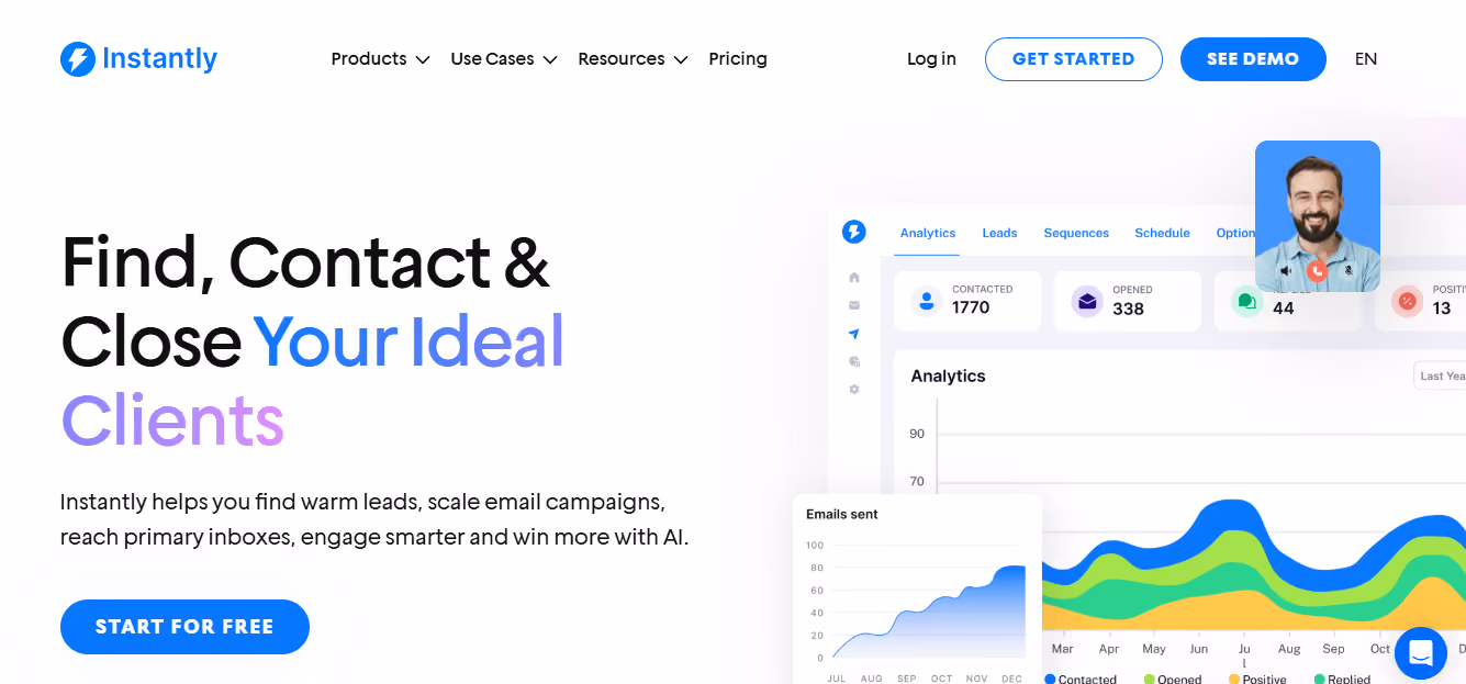  Instantly homepage
