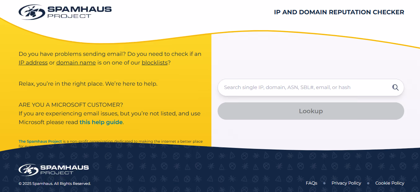 Spamhaus blacklist checking