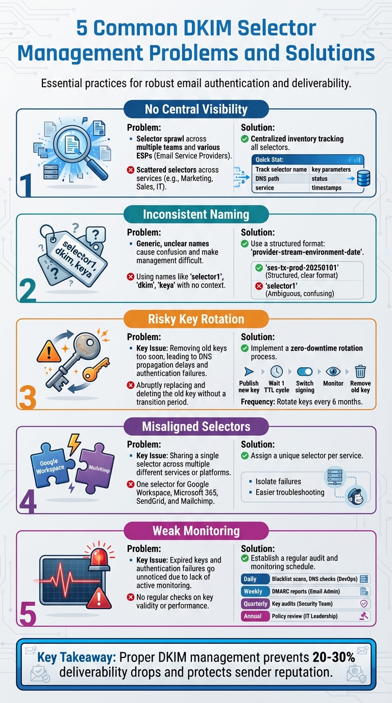 5 Common DKIM Selector Management Problems and Solutions