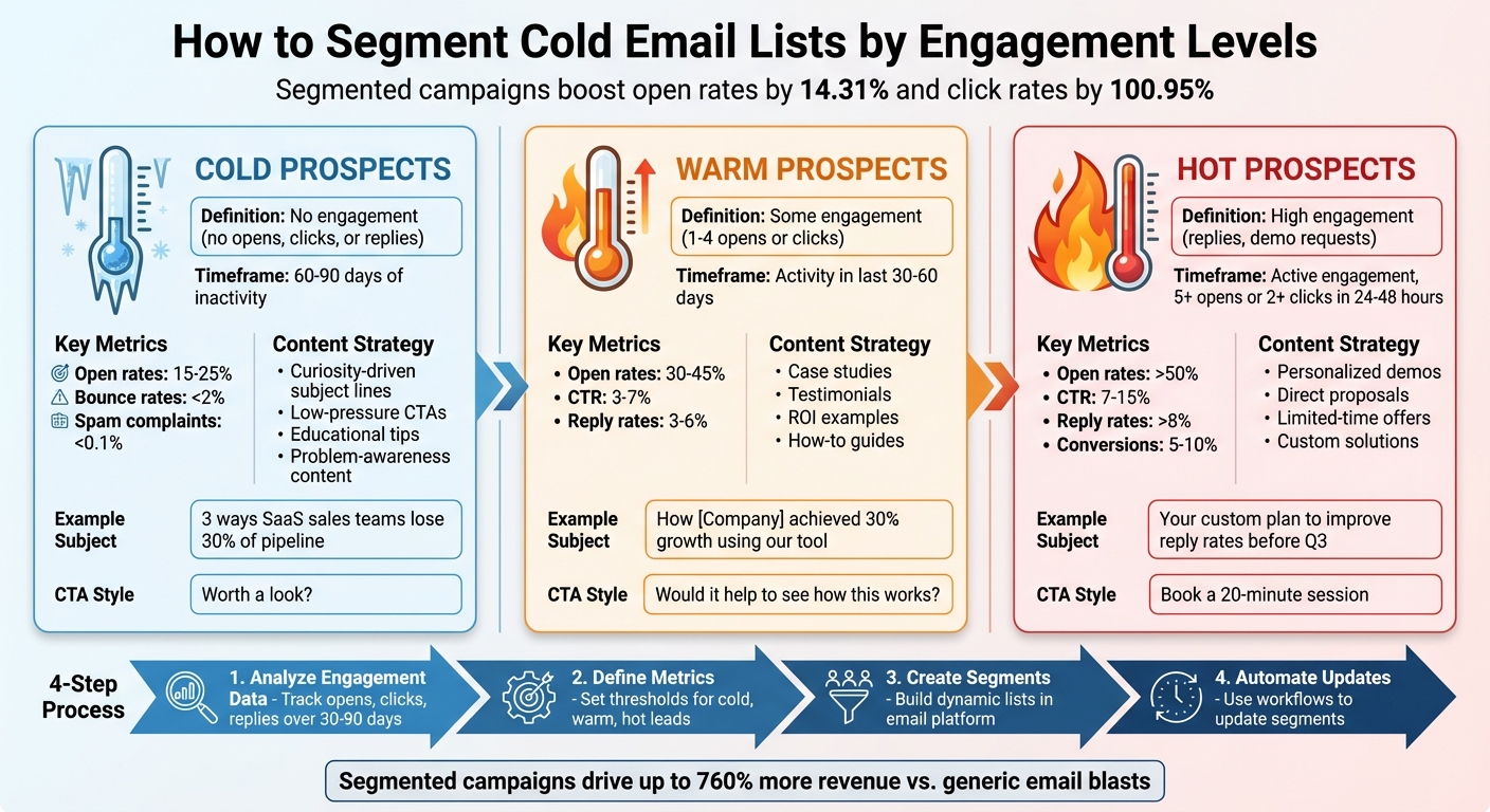 Cold Email Segmentation: Engagement Levels, Metrics, and Content Strategy Guide