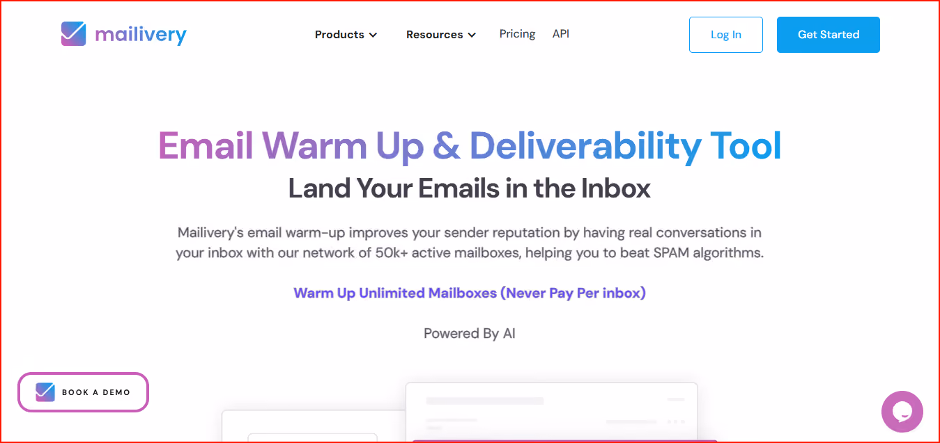 Mailvery homepage