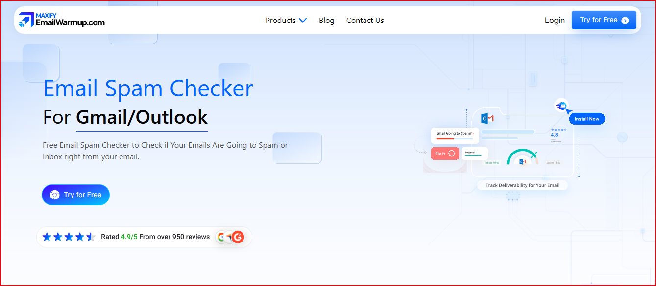 Emailwarmup’s free spam checker