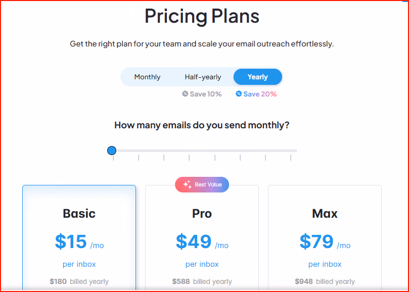Warmup Inbox pricing