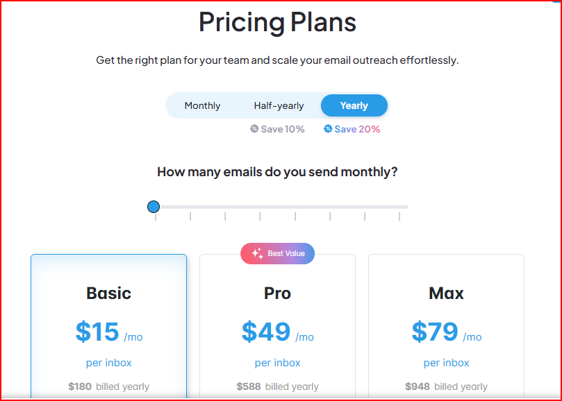 Warmup Inbox pricing