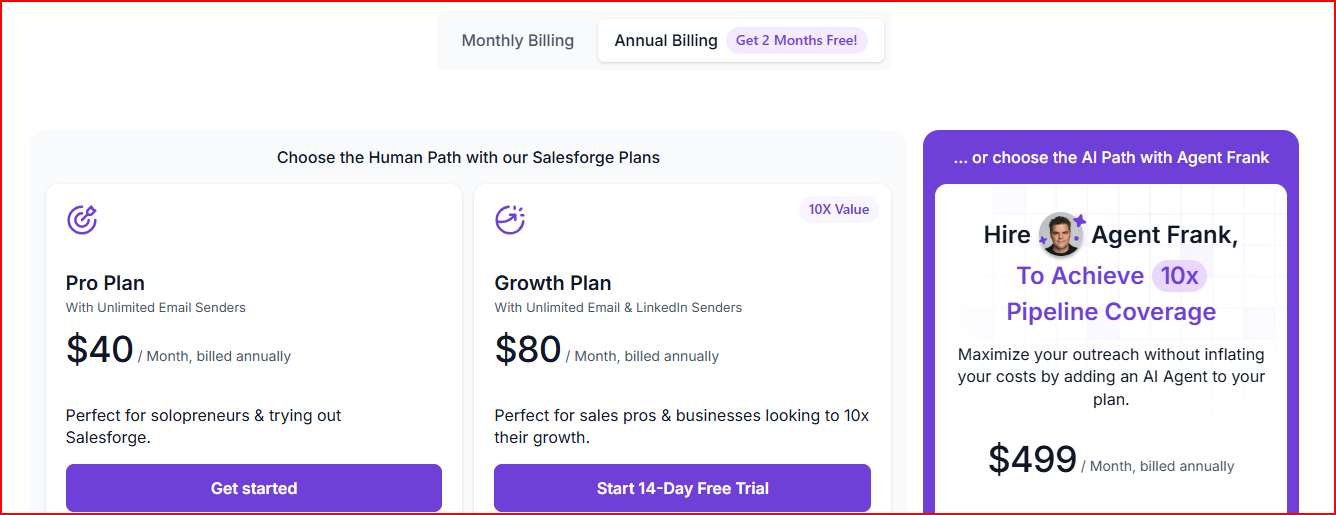Salesforge pricing