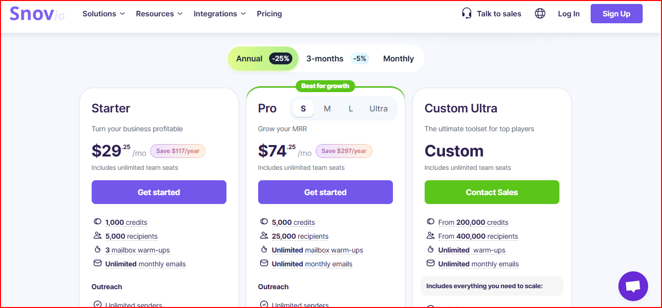 Snov.io pricing