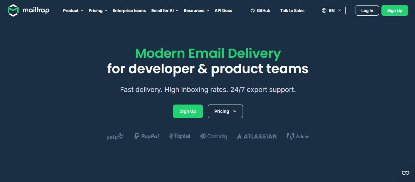 Mailtrap Homepage