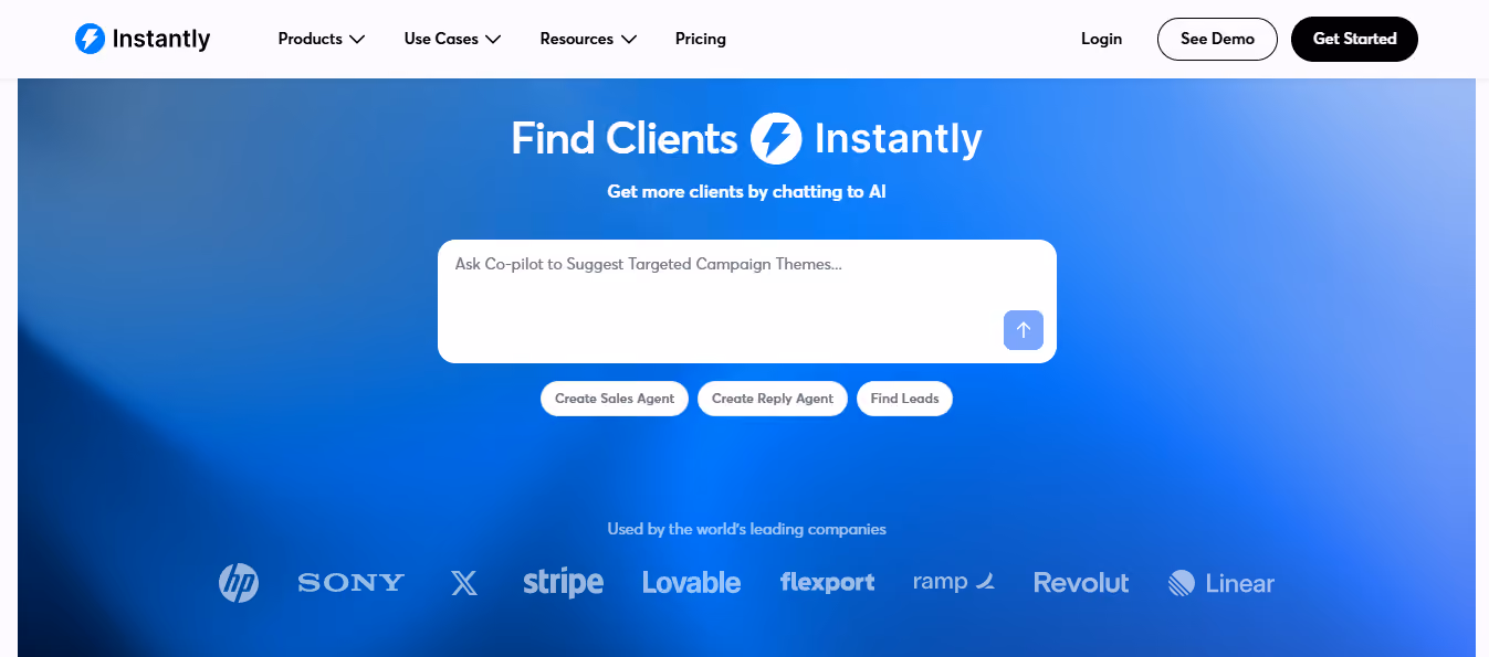 Instantly Homepage