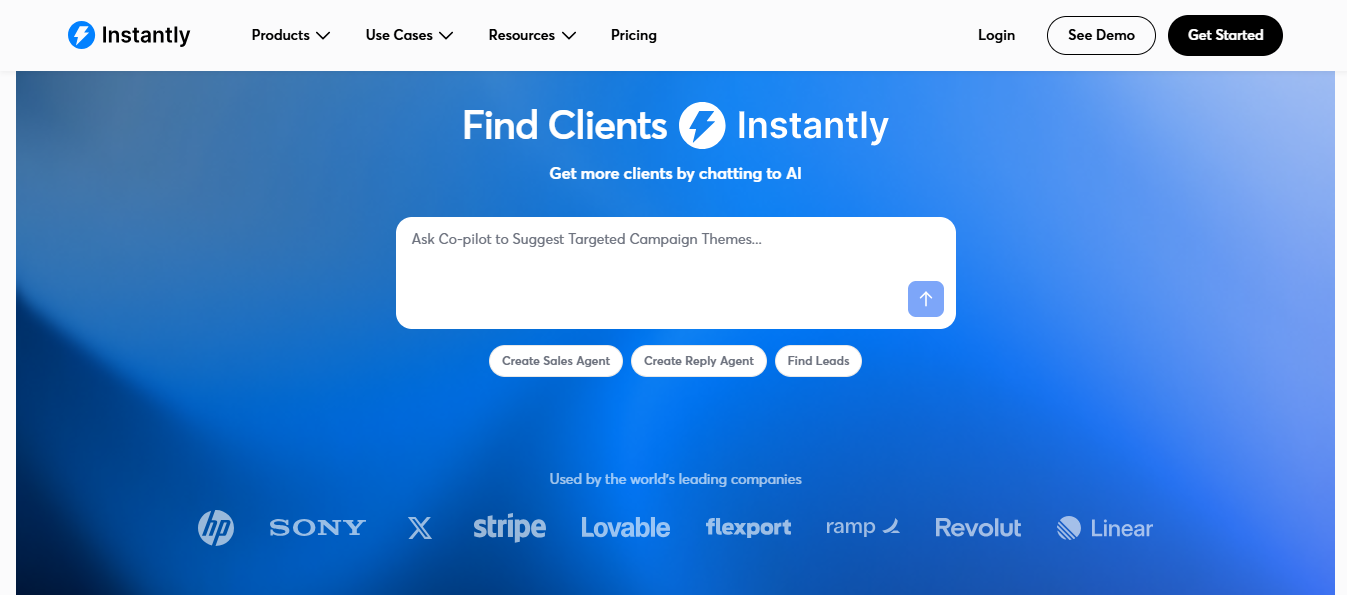Instantly Homepage