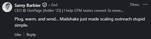 User Experience using Mailshake