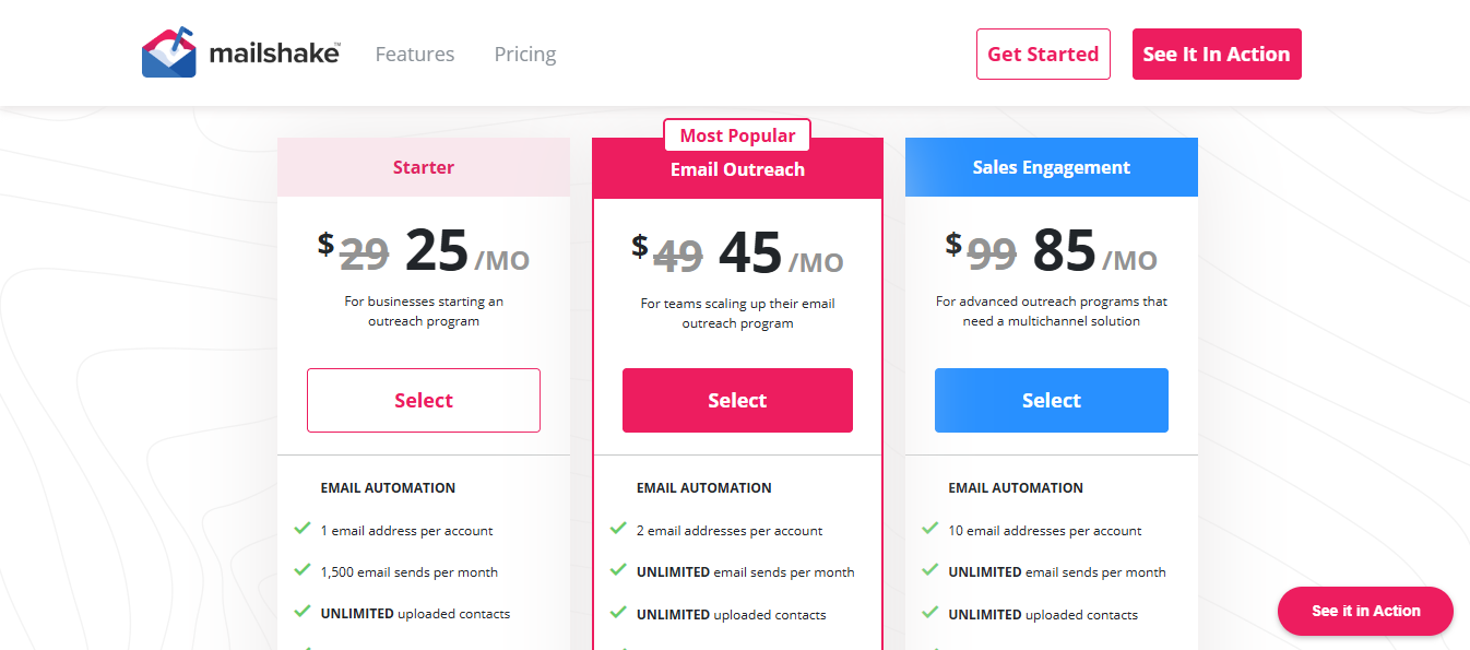 Mailshake Pricing