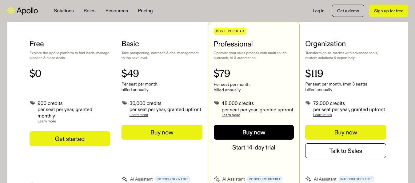 Apollo Pricing
