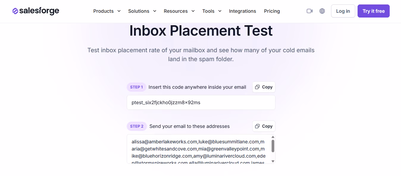 Inbox Placement in Salesforge