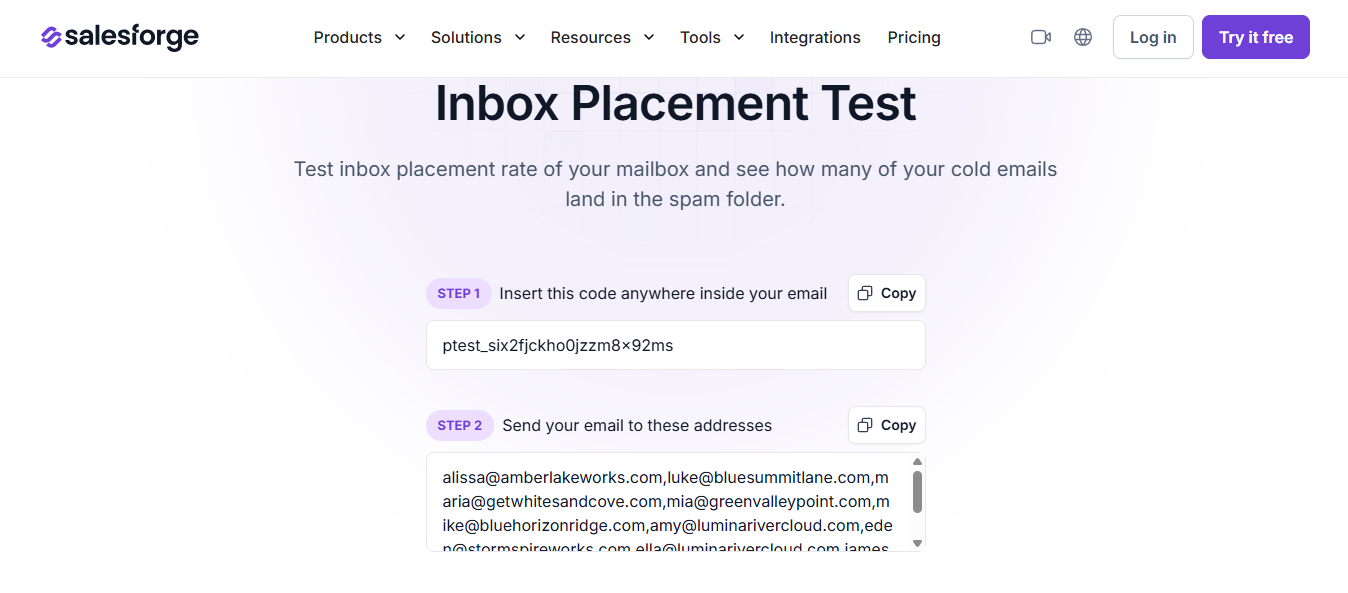 Inbox Placement in Salesforge