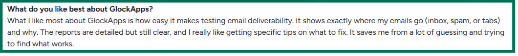 GlockApps G2 review about deliverability