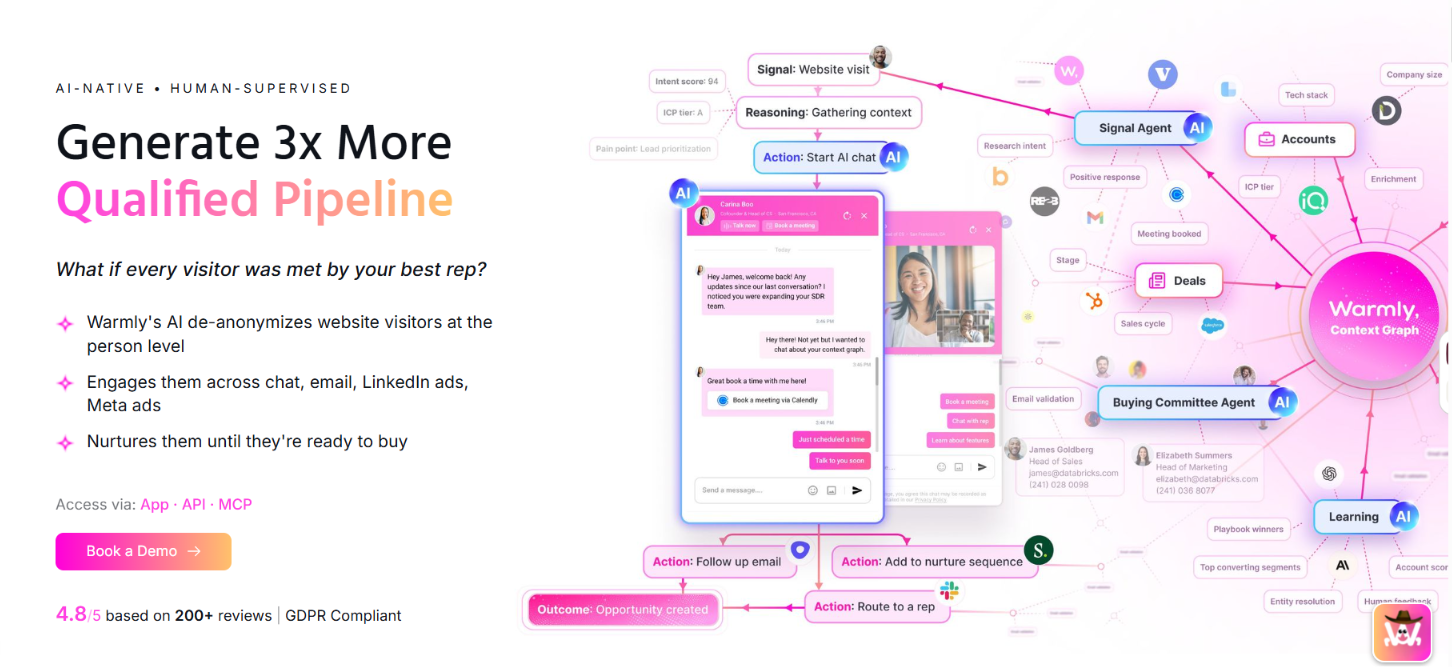 Warmly homepage