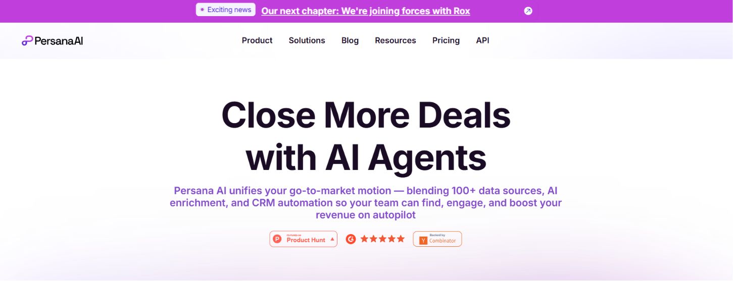 Persana AI homepage