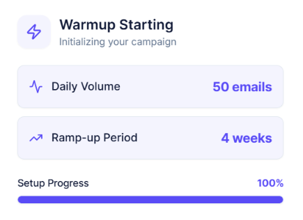 Set warmup on Mailwarm
