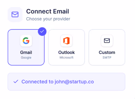 Connect email on Mailwarm