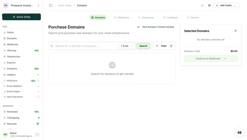 Domains in InboxKit