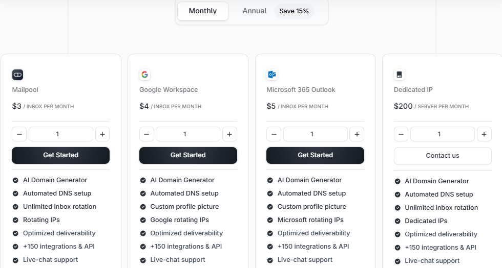 Mailpool Pricing