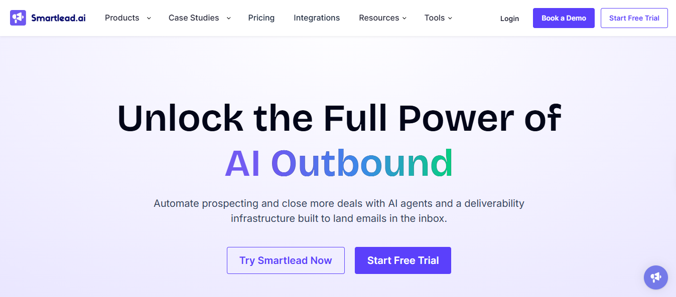 Smartlead Homepage