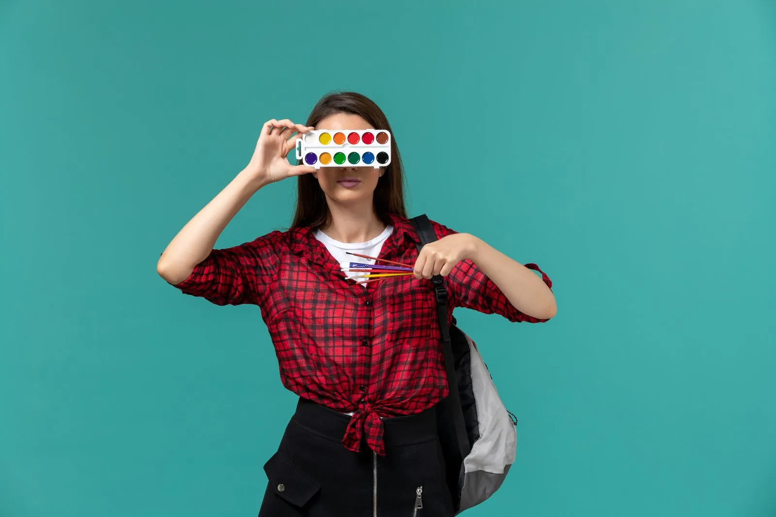 woman with her face covered