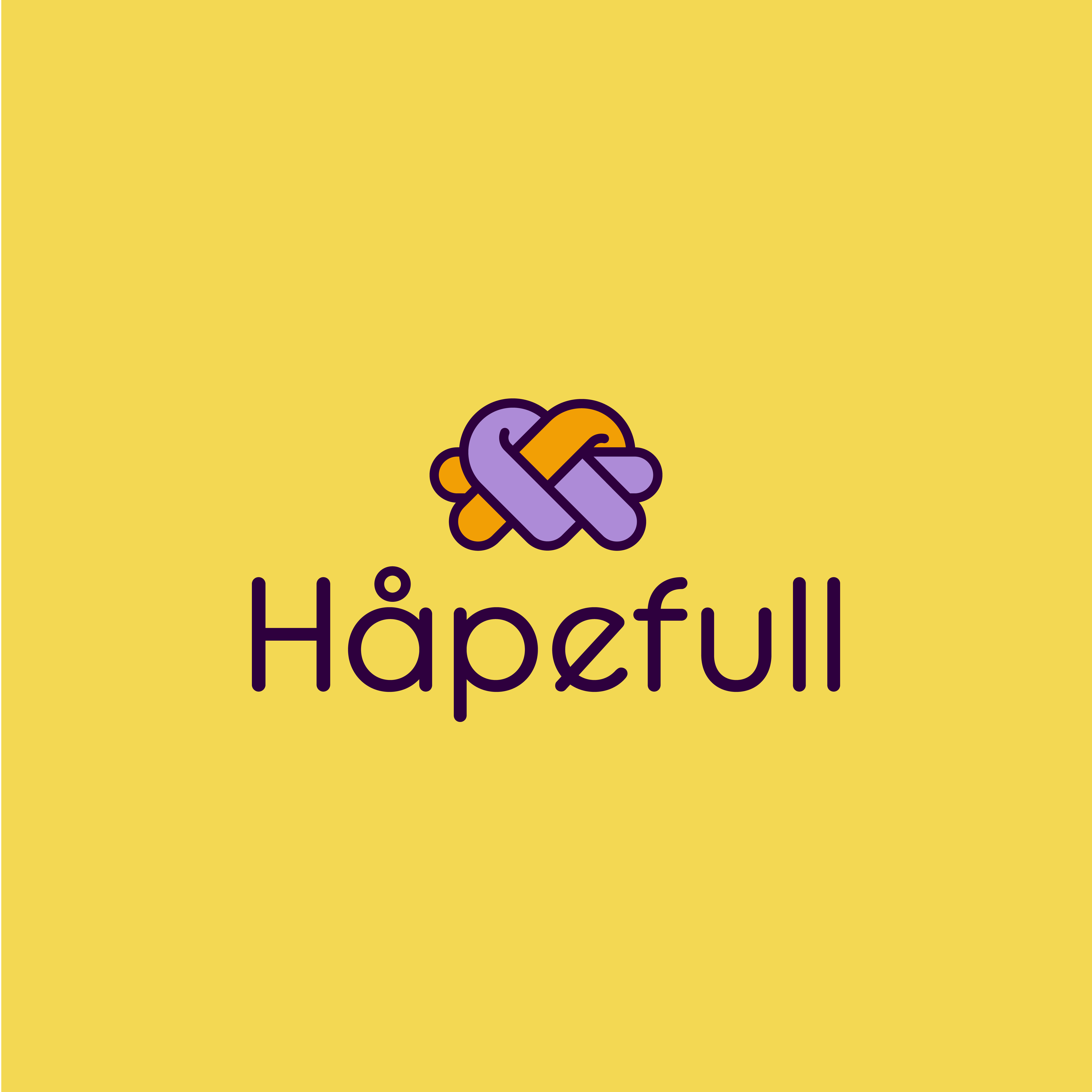 Logo for Håpefull med gul bakgrunn
