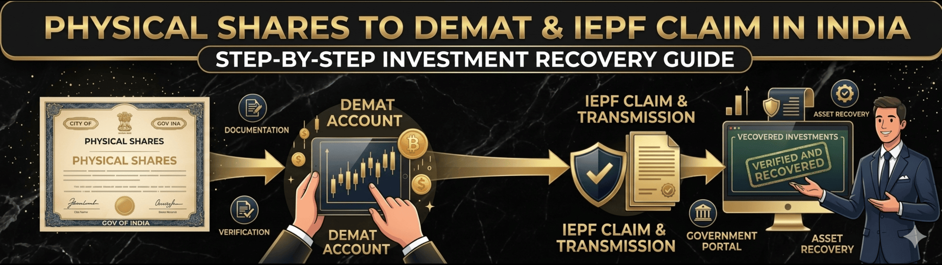 Physical Shares to Demat, IEPF Claim & Transmission in India – Complete Step-by-Step Guide to Recover Lost Investments
