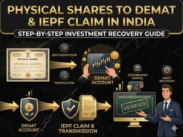 Physical Shares to Demat, IEPF Claim & Transmission in India – Complete Step-by-Step Guide to Recover Lost Investments