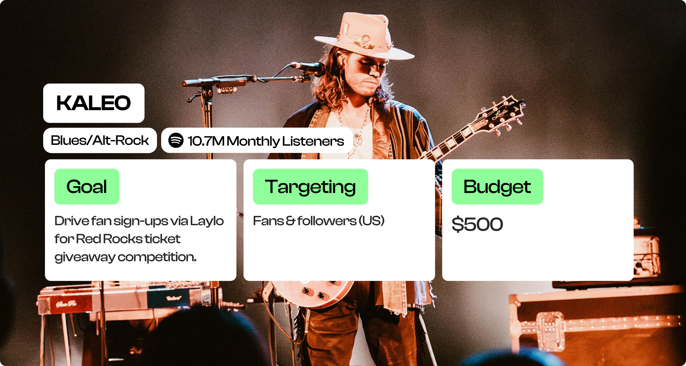 KALEO Red Rocks giveaway campaign overview