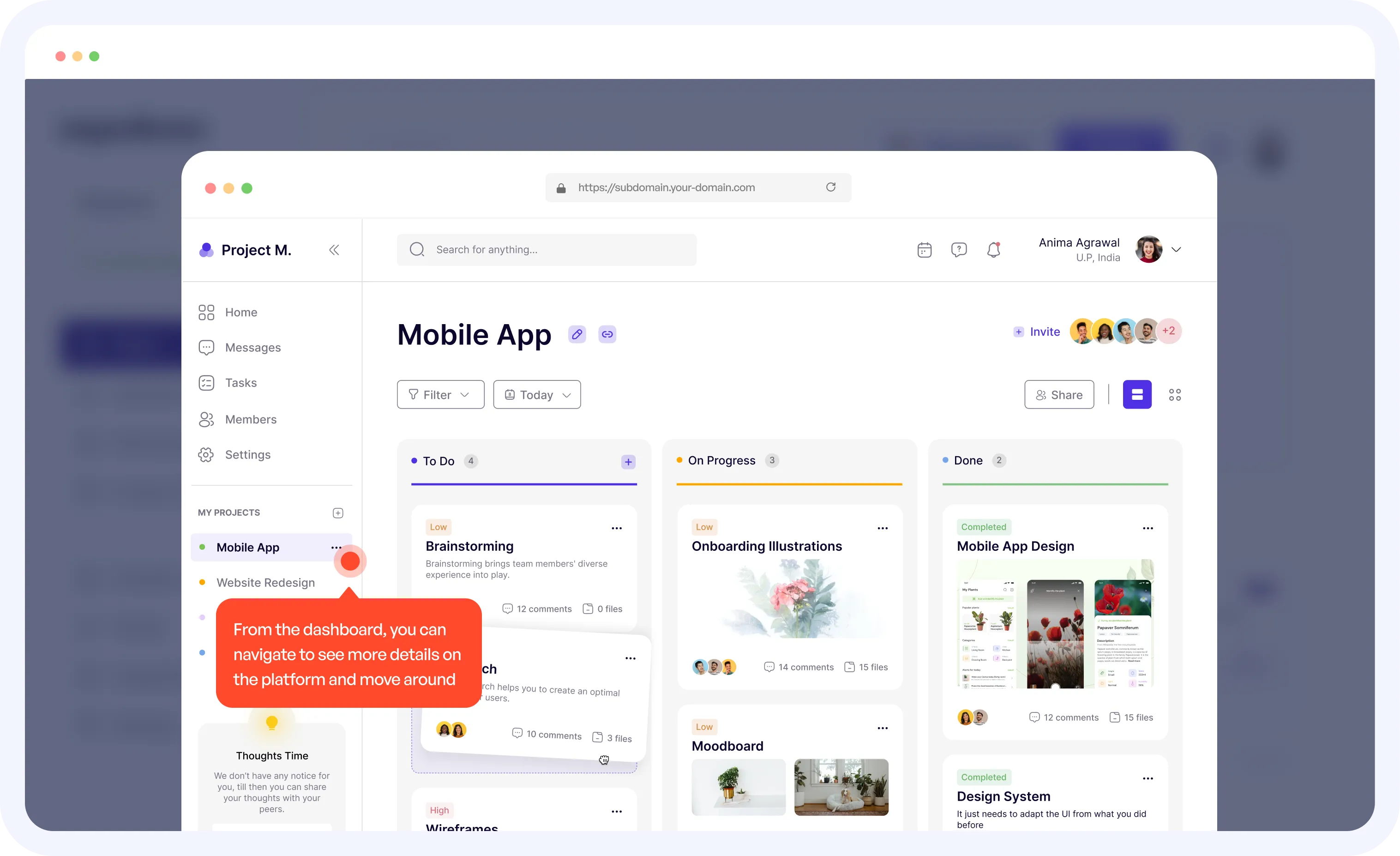Supademo in-app product tour interface showcasing a mobile app dashboard with interactive guidance pop-up.