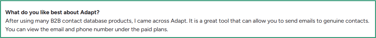 Adapt.io G2 review