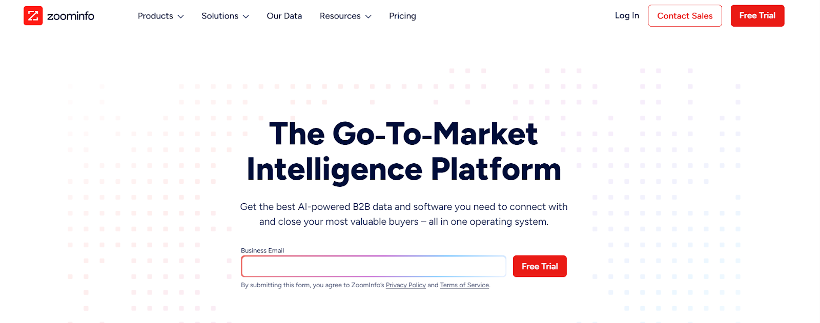 ZoomInfo homepage
