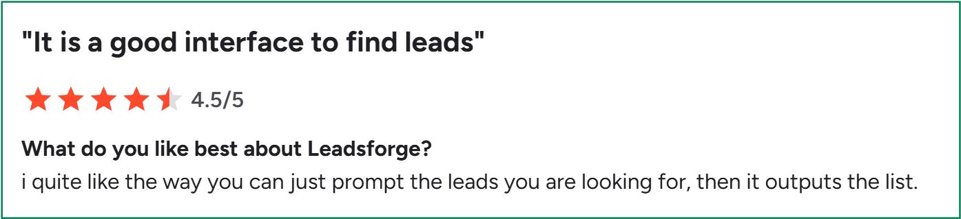 Leadsforge G2 review