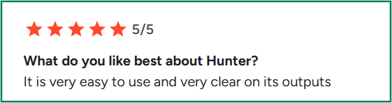 Hunter.io G2 review