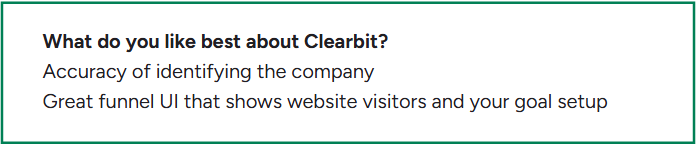 Clearbit G2 review