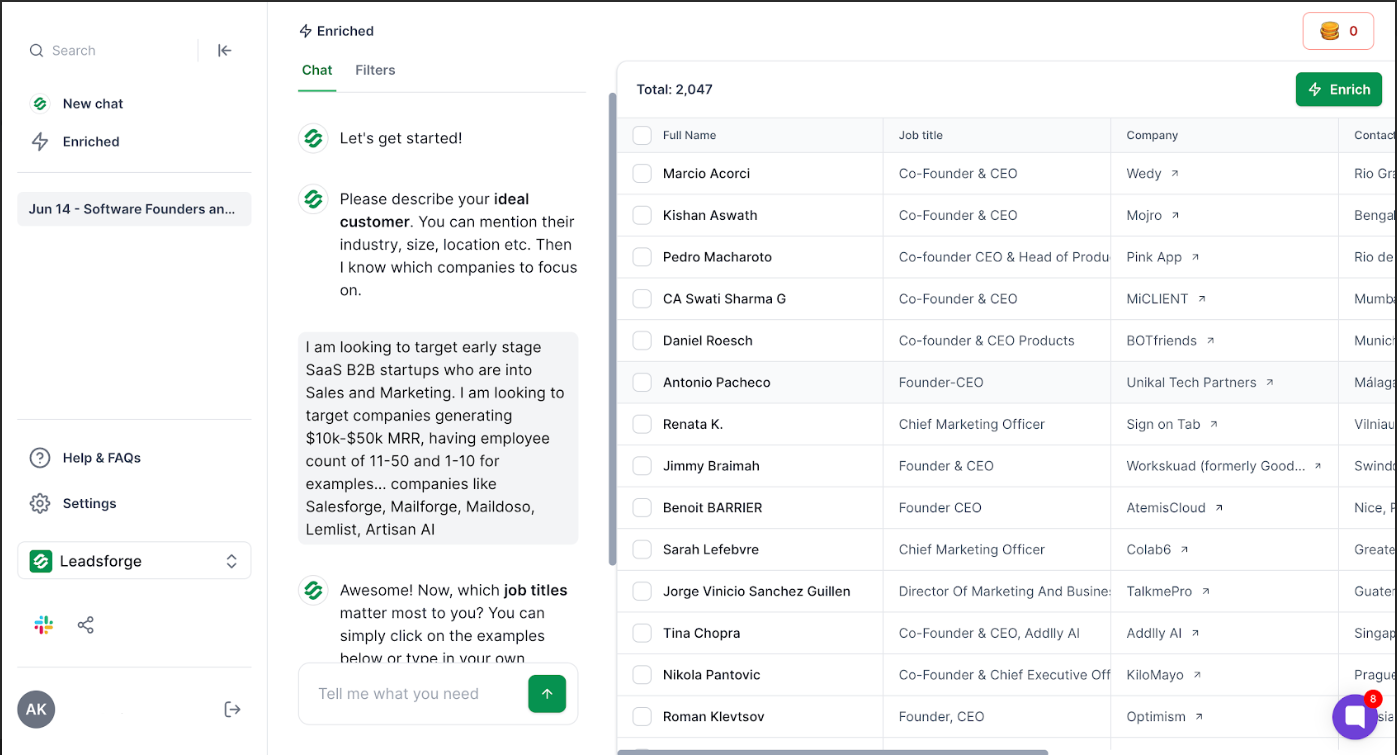 How to find B2B leads from Leadsforge 