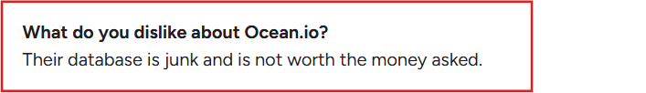 Ocean.io G2 review