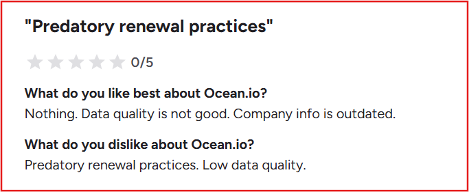 Ocean.io G2 review